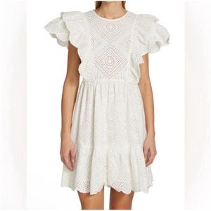 NWT Sea New York Vienne Cotton Tunic-Style Mini Dress in White, Size M